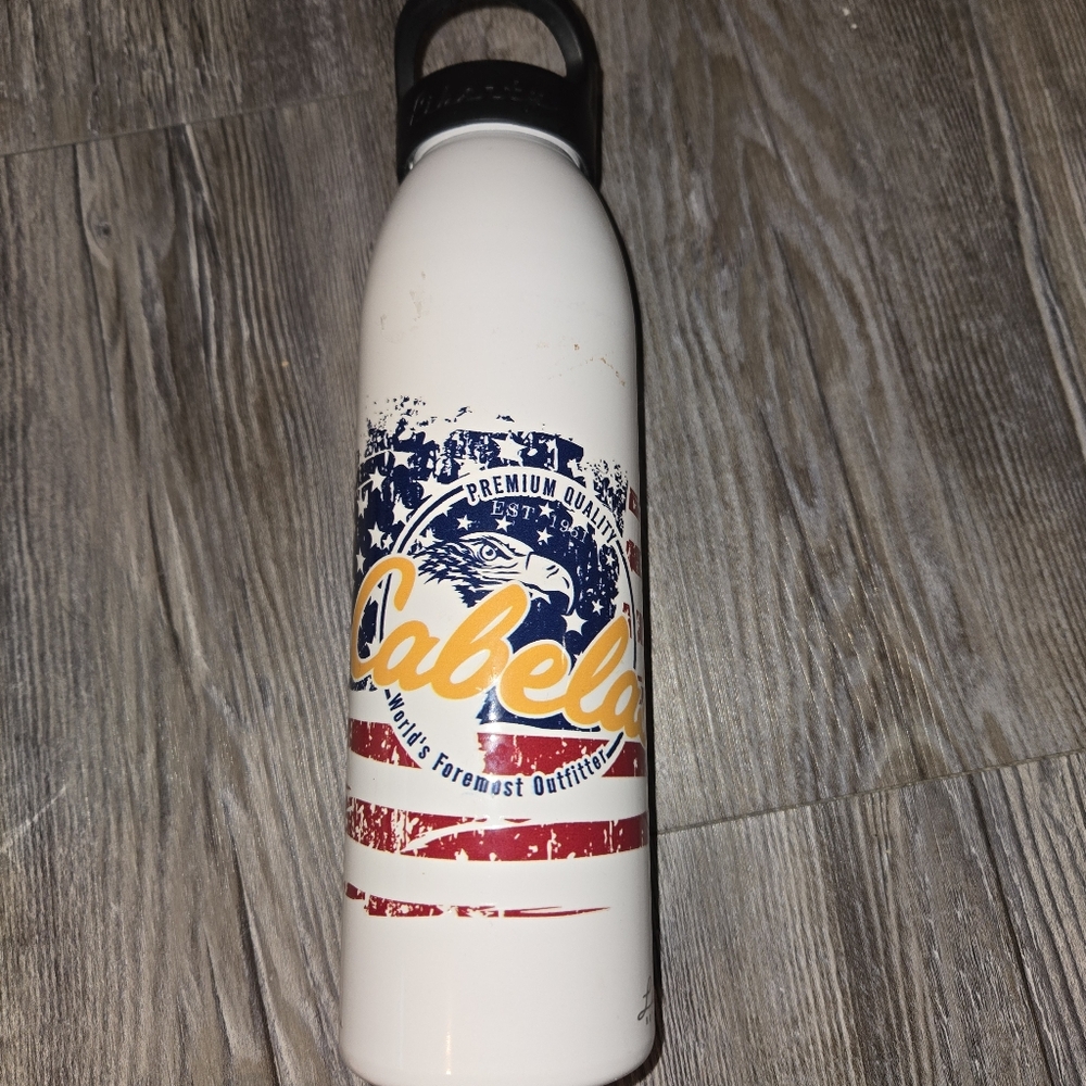 Cabela's White and Red Water Bottle